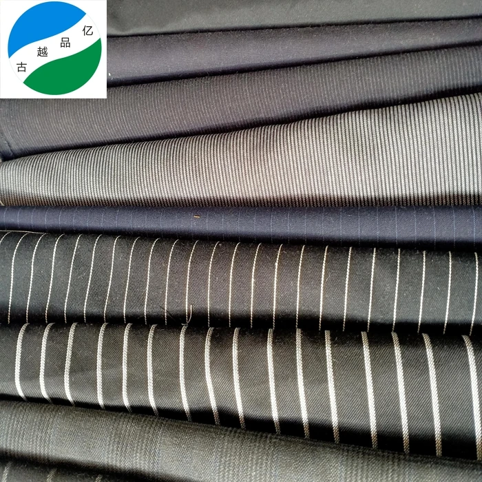 2023 new tr pants yarn dyed suit fabric stock lot hot sale polyester rayon winter item china supplier