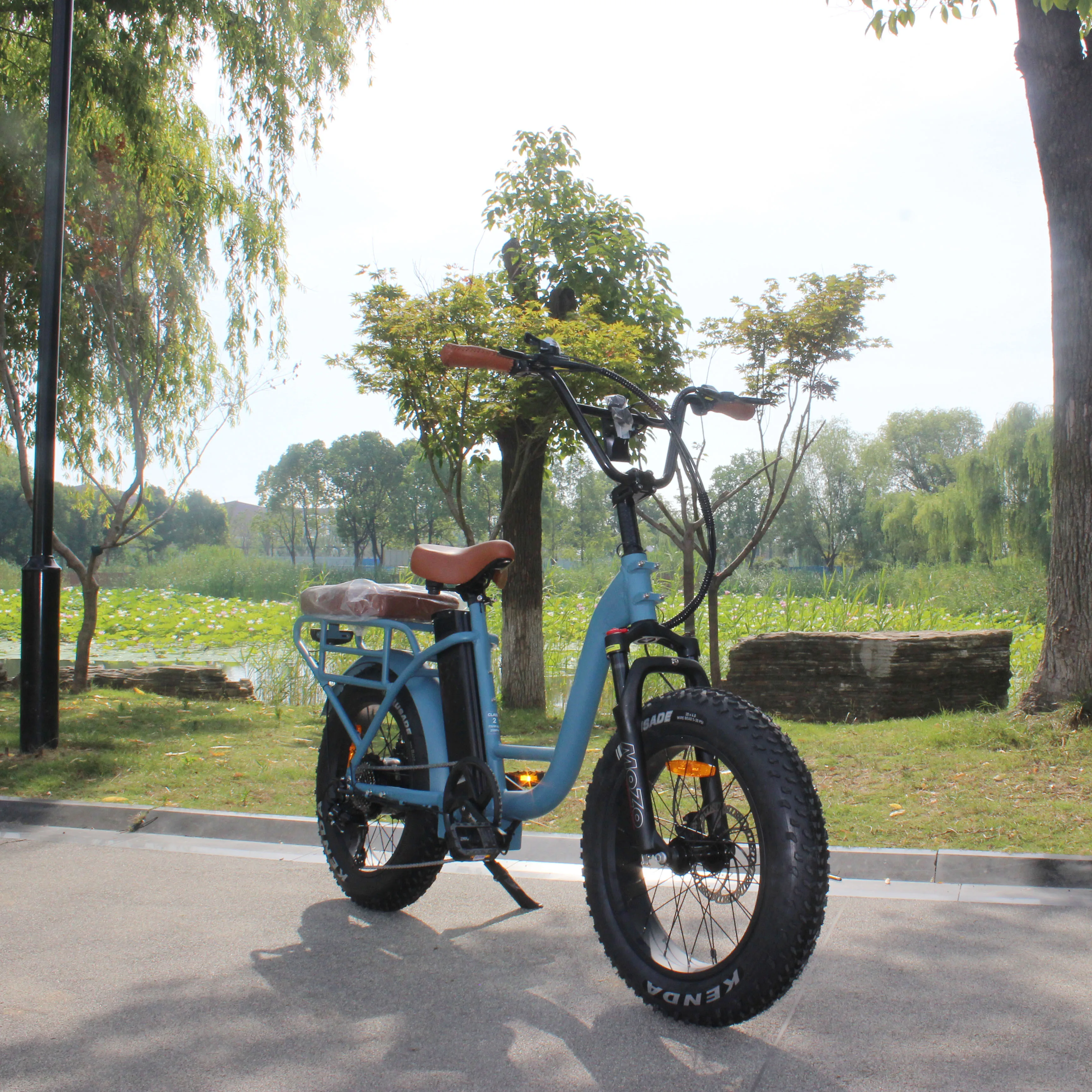 2022 Ristar cycle family double seat electric bicycle 48v 500w 750w ebike snow tire strong powerful samsung battery 20Ah ebike