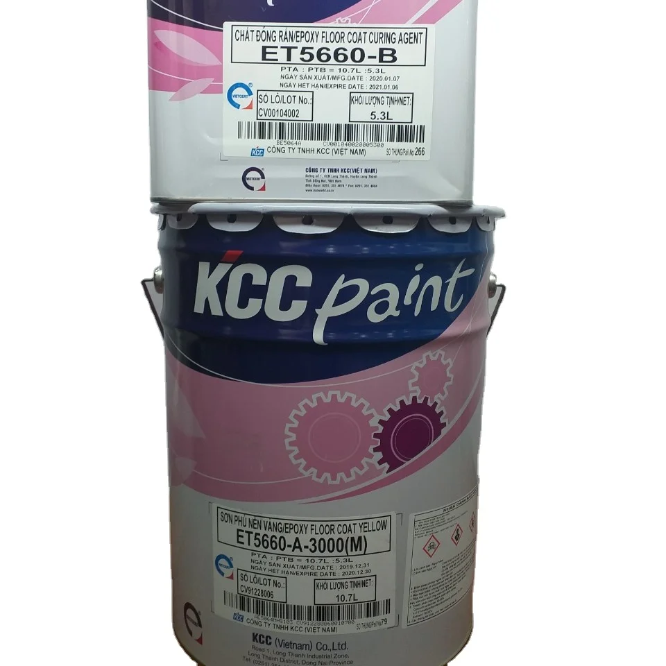 Yellow Epoxy Paint Floor Anti Sagging Top Coat High Gloss Pigment Liquid For Concrete Cement Mortal KCC ET5660 ET5660 3000