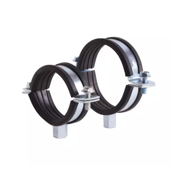 High quality rubber lined pipe clamp isophonic split ring hangers pipe bracket for pipe size 32-35mm