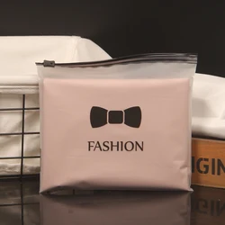 Wholesale EVA CPE Ziplock Poly Bags 35 45cm Zip Lock Frosted Plastic Zipper Garment Clothes Hoodies Packaging Bag with Gold Logo