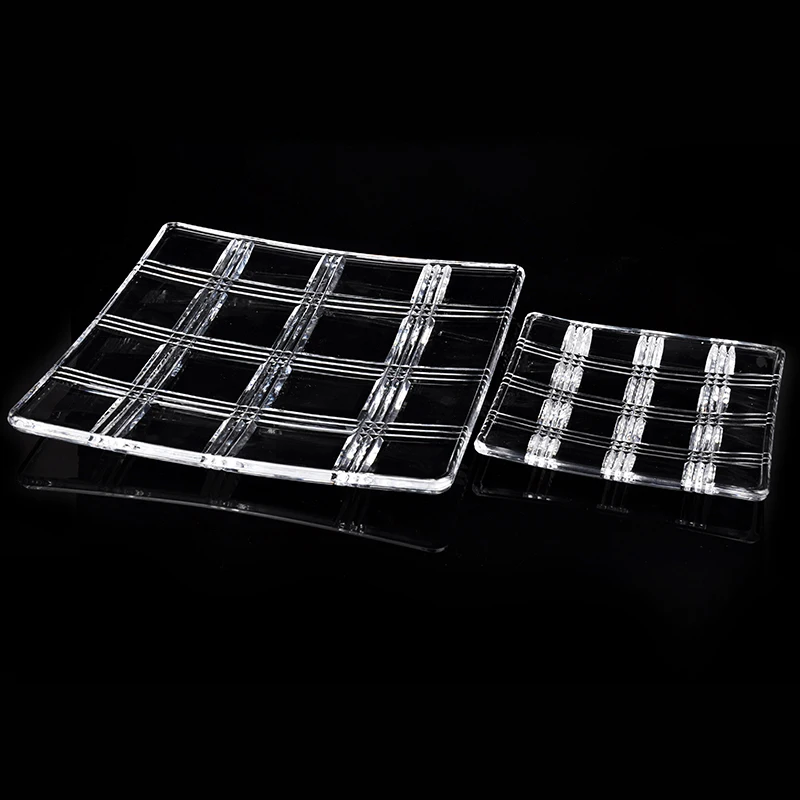 Hot Selling High Quality  Elegant Dinner Transparent Clear Glass Plates For Chocolate  And Candy  And Cake  Home Decor