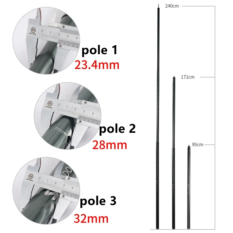 Collapsible Lightweight Adjustable Telescoping Aluminum Tent Tarp Poles for Camping Backpack Hammocks Sun Shade Shelters Awnings