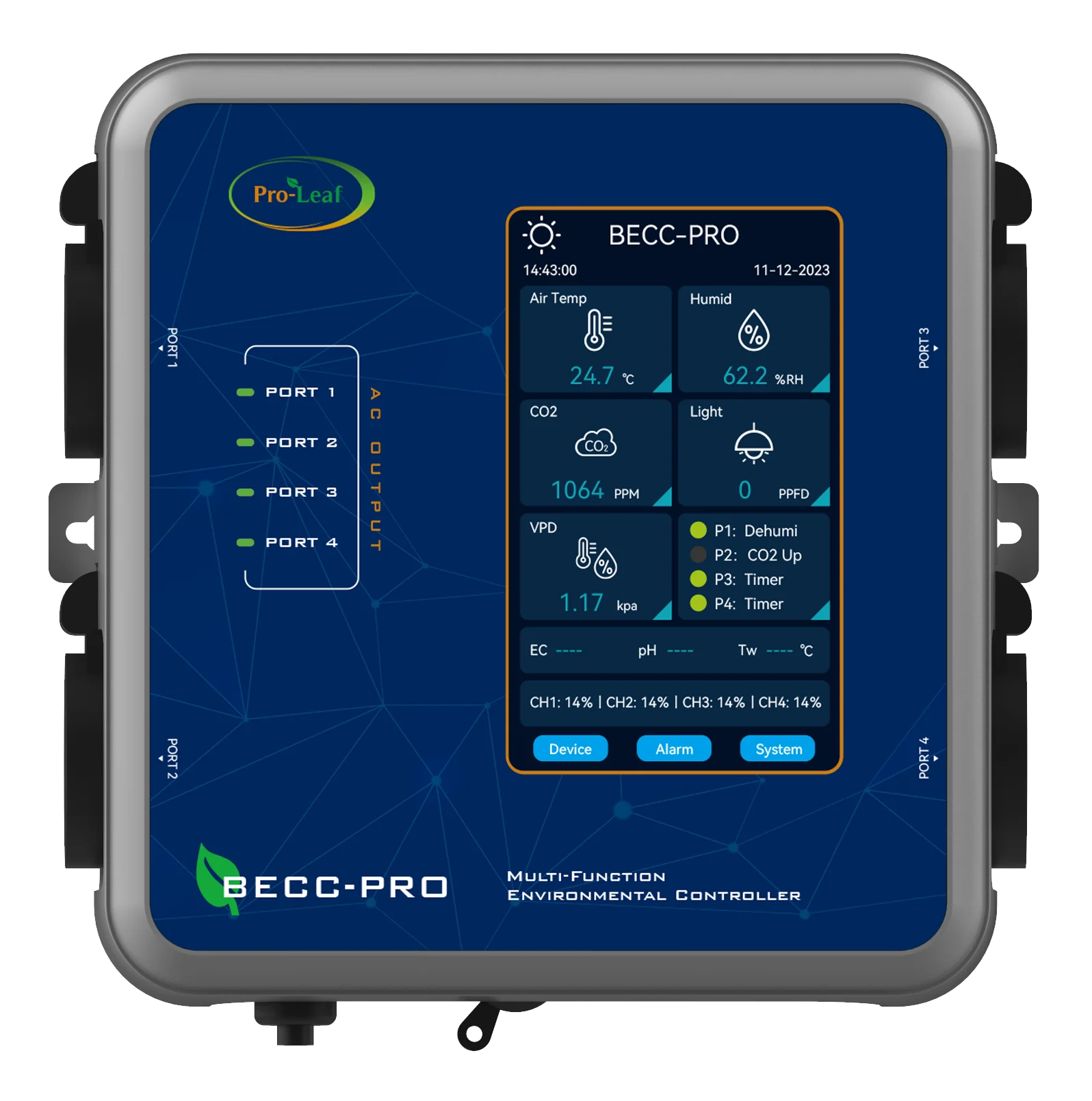 BECC-PRO температура/Влажность/СО2/контроллер освещения для палатки выращивания/для внутреннего помещения pro leaf controller