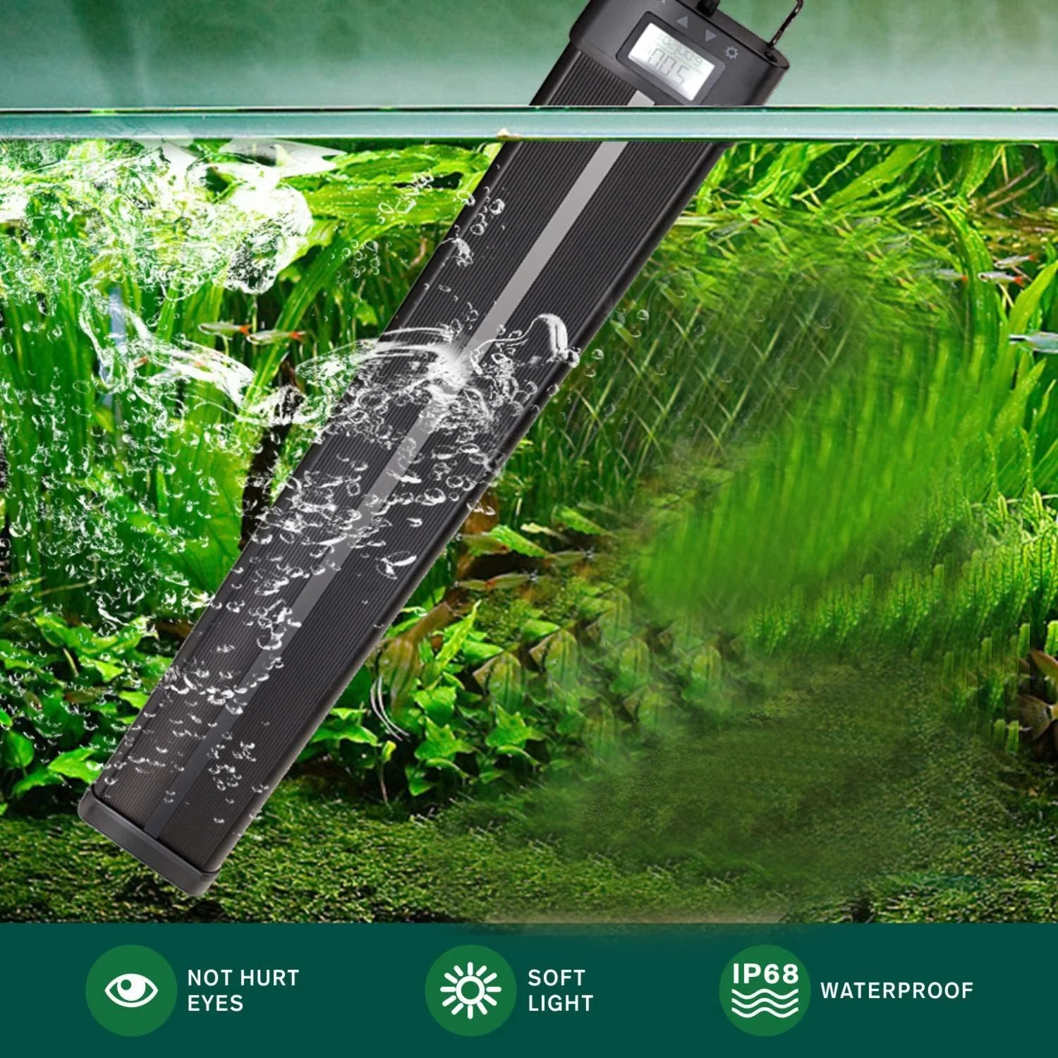  IP68 60 Вт 120 см светодиодный Таймер аквариума свет восход солнца нежный dim с ЖК-дисплеем для рассвет Сумерки среди коралловых