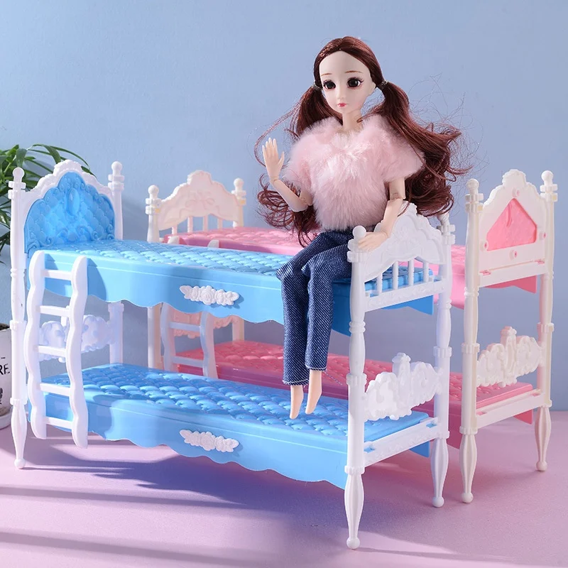 30 cm Bardoll bunk bed model accessories building blocks assembled girl play house toy gift doll house accessories
