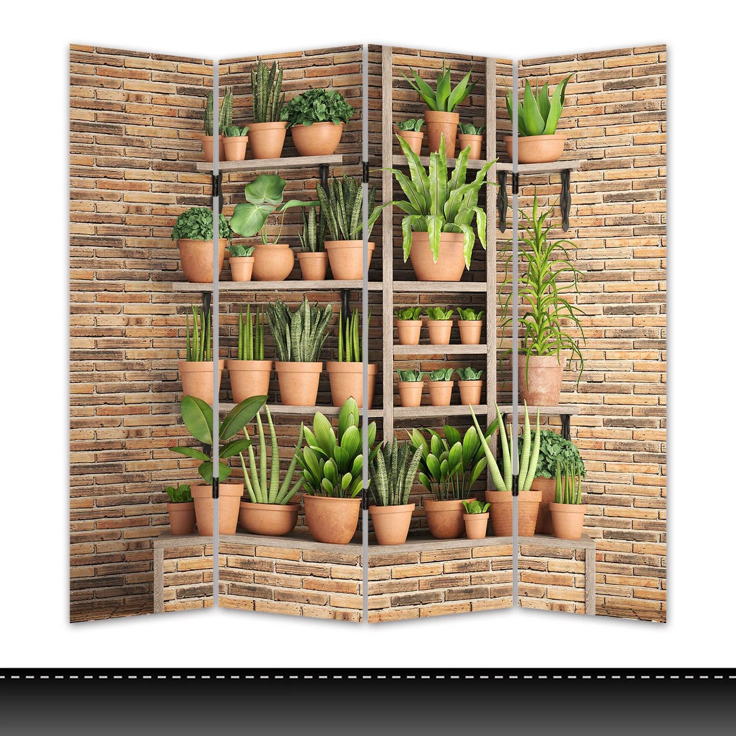 Растения в горшке и привлекательный дизайн гостиных шкафов, складной разделитель для комнаты в ресторане