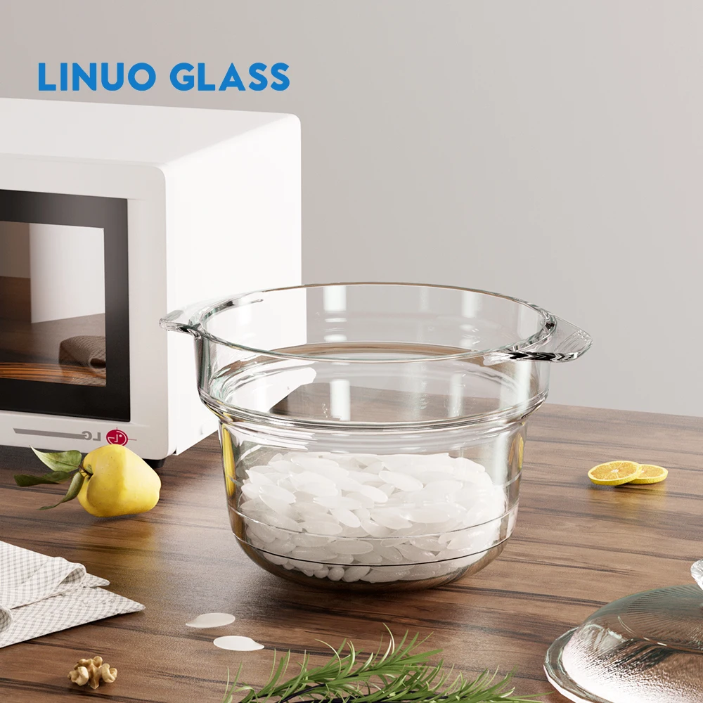 LINUO прочная форма для выпечки безопасная микроволновой печи круглая посуда из боросиликатного стекла приготовления риса