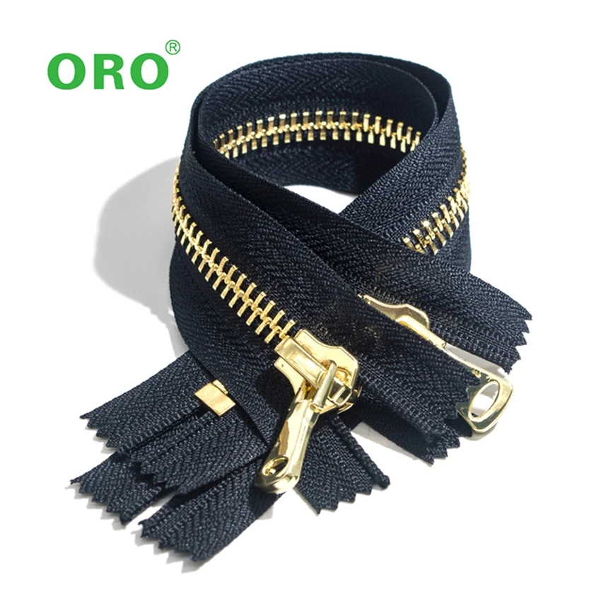 Manufacturer Of Metallic Brass Zippers 3#5#8#10#Metal Zip Fastener  Close End Zippers Slide Fastener