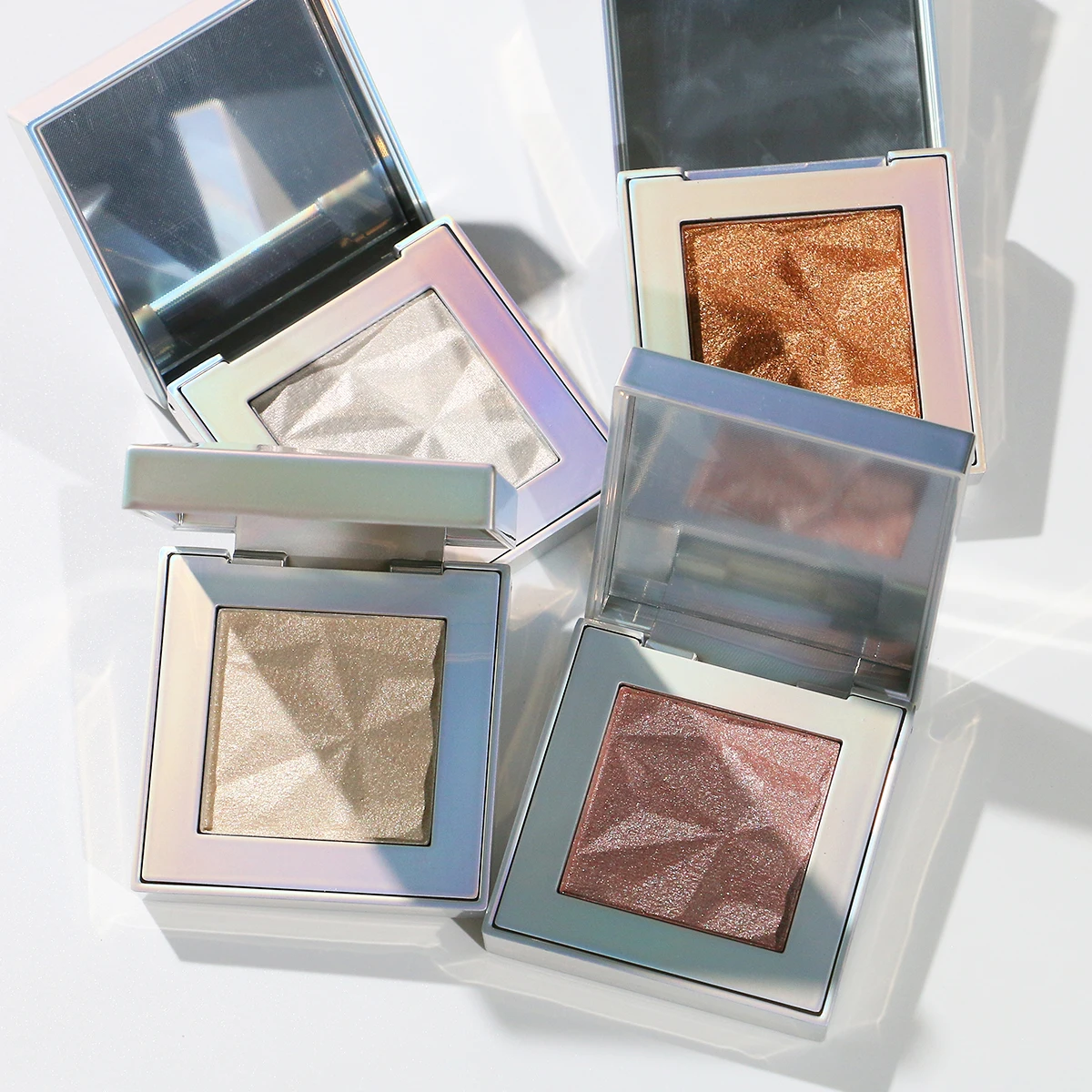 Private Label custom logo highlight lamp  Vegan Waterproof  5 in 1 clear  make up  highlight pallet