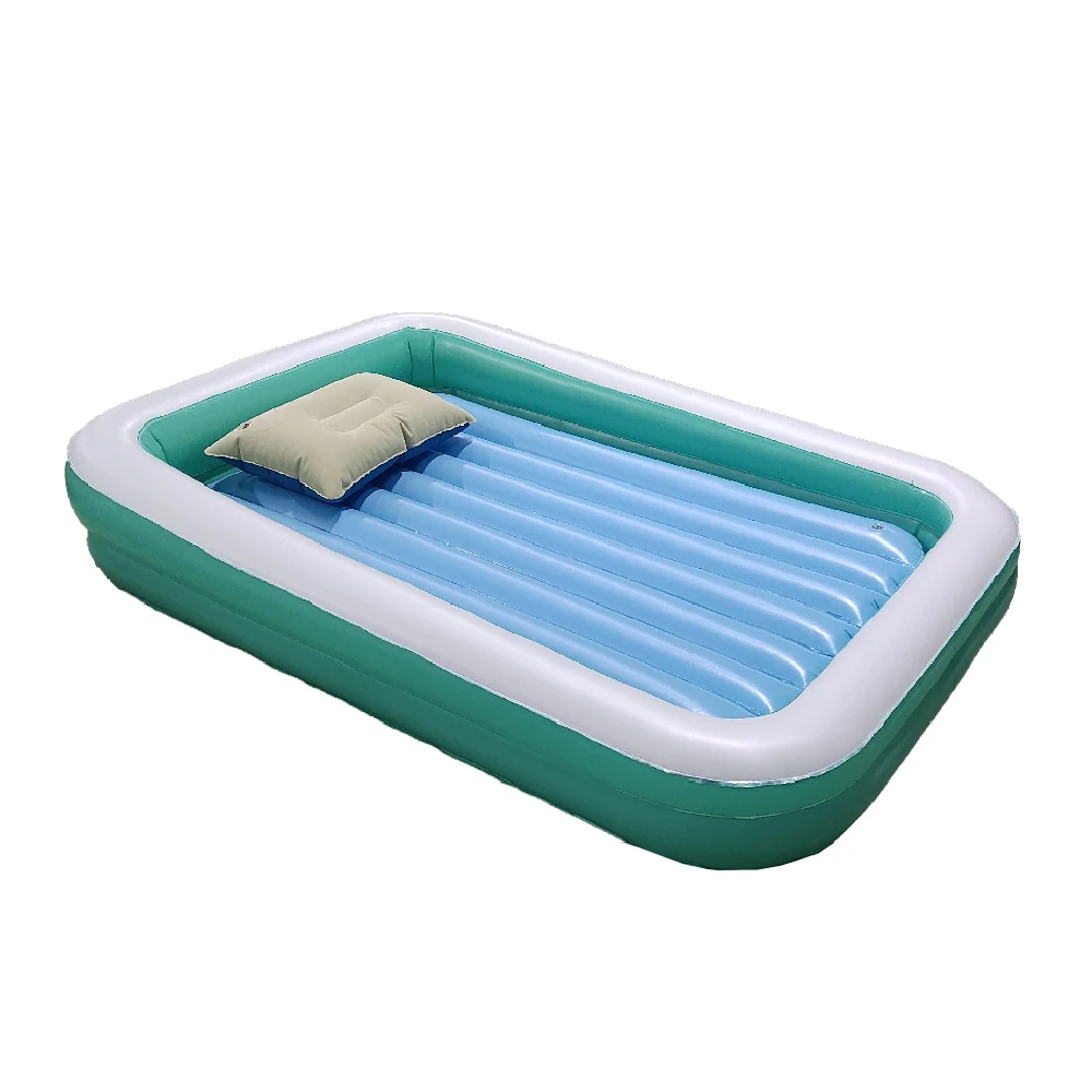 Portable Blow Up Mattress Sleeping Bed Cot with Security Bed Rails and Electric Pump Ideal for Road Trip Camping Sleepovers