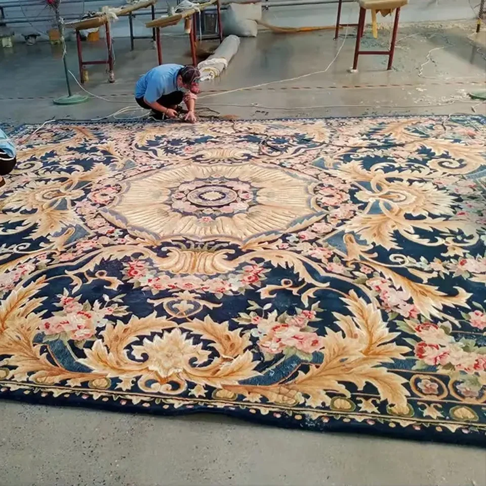 3x4 meter luxury persian wool silk blue big vintage rugs and carpets classic