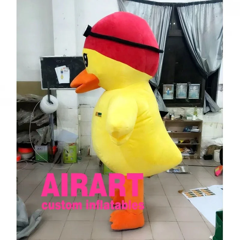 custom children party duck cartoon mascot costume,fancy dress performance human size animals toy dress