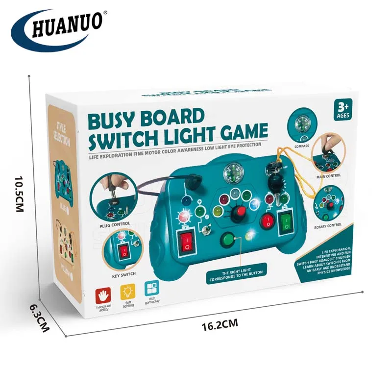 Busy Board Switch Light Game Console Toy Baby Sensory Learning Activities Montessori Toys for Boys&Girls Gift