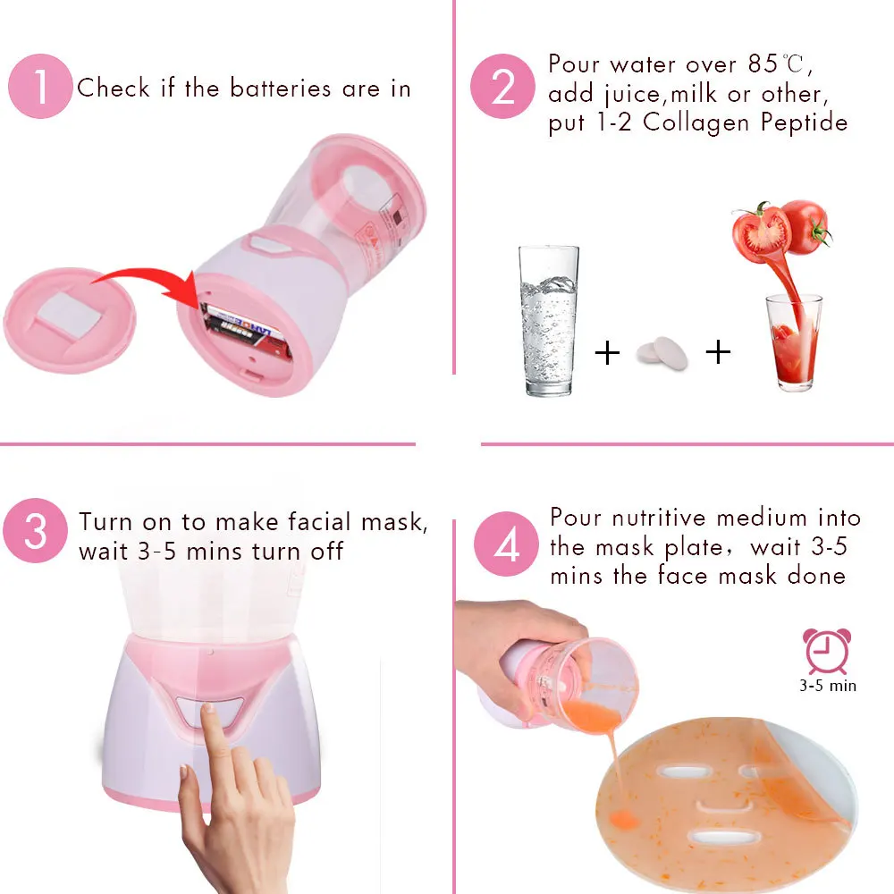Factory Price Mini Portable Automatic DIY Collagen Vegetable Fruit Face Mask Maker Machine