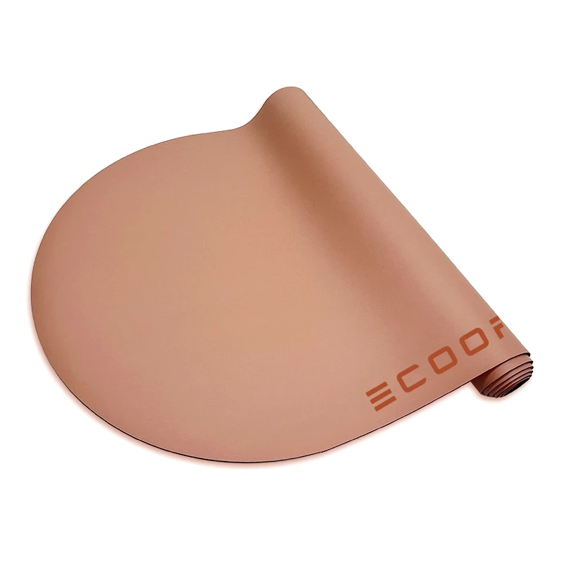 High Quality Premium Vegan PU Natural Rubber Nude Peach Beige Color Yogamatte,Arch Oval Shaped Rounded Top Custom Logo Yoga Matt