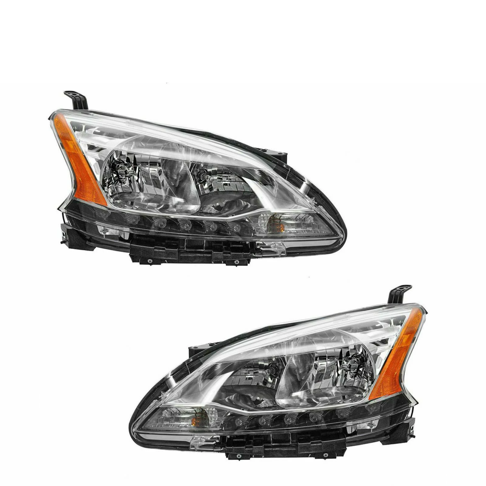 Headlights Headlamps Halogen Left & Right Pair Set for 2013-2015 Nissan Sentra