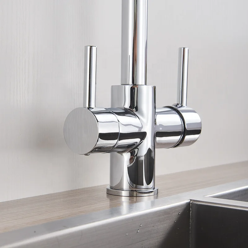 
Multiple Color Kitchen Faucet Hot And Cold Sink Sink Straight Drinking Pure Faucet Rotating Home Three In One Mix Tap 