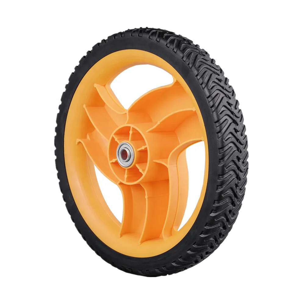 Semi-pneumatic rubber wheel 12 inch lawn mower drive wheel for lawn mover, lawnmover, lawn spearder, sweeper