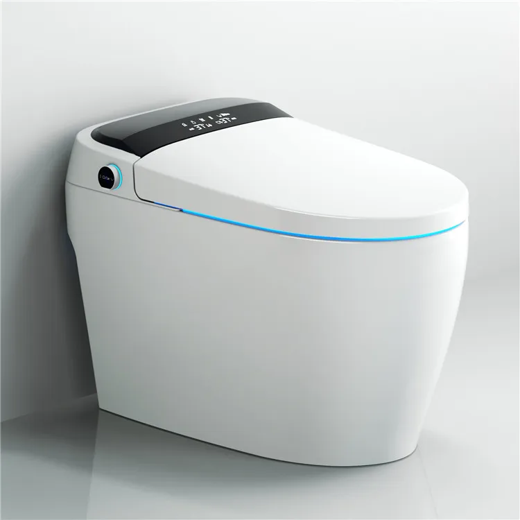 Fashion modern white floor mounted automatic ceramic intelligent smart toilet with remote control