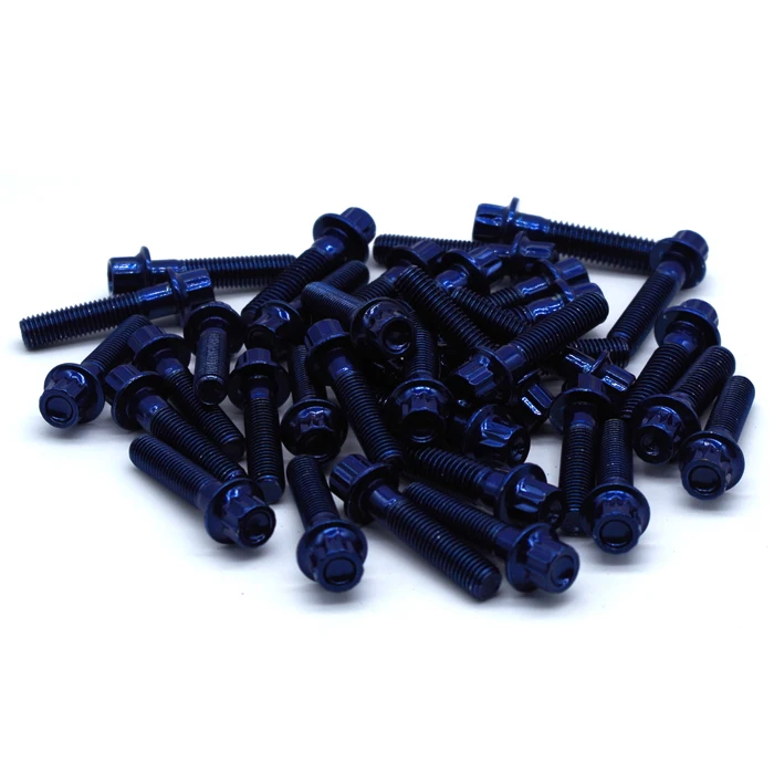 Hot Sale Alloy Steel Hardened 12 point flange split rim wheel bolt with titanium Chrome plated