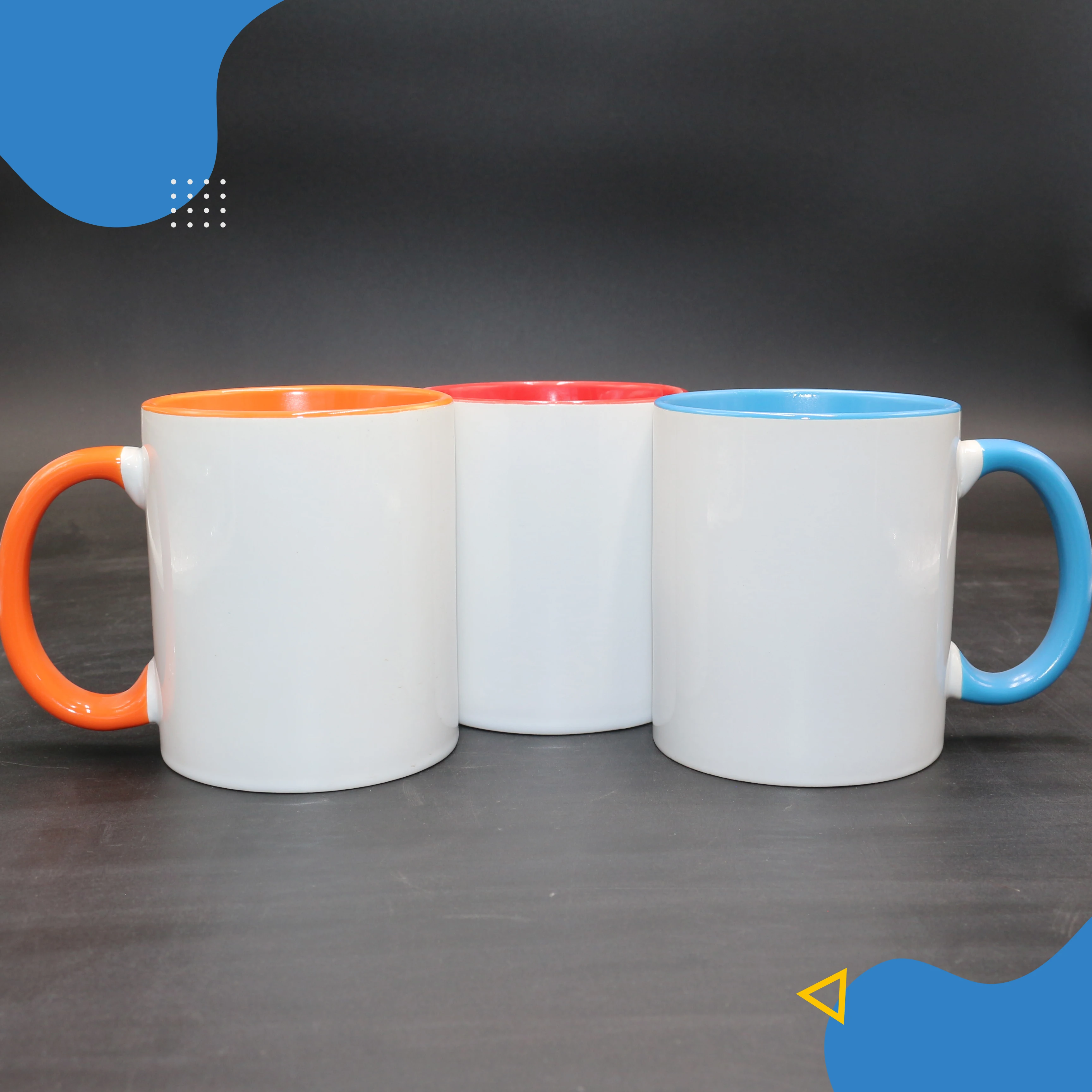 Hotsale 7102  factory produce inner color 11oz sublimation blanks ceramic coffee  mug with color handle 11 oz sublimation mug