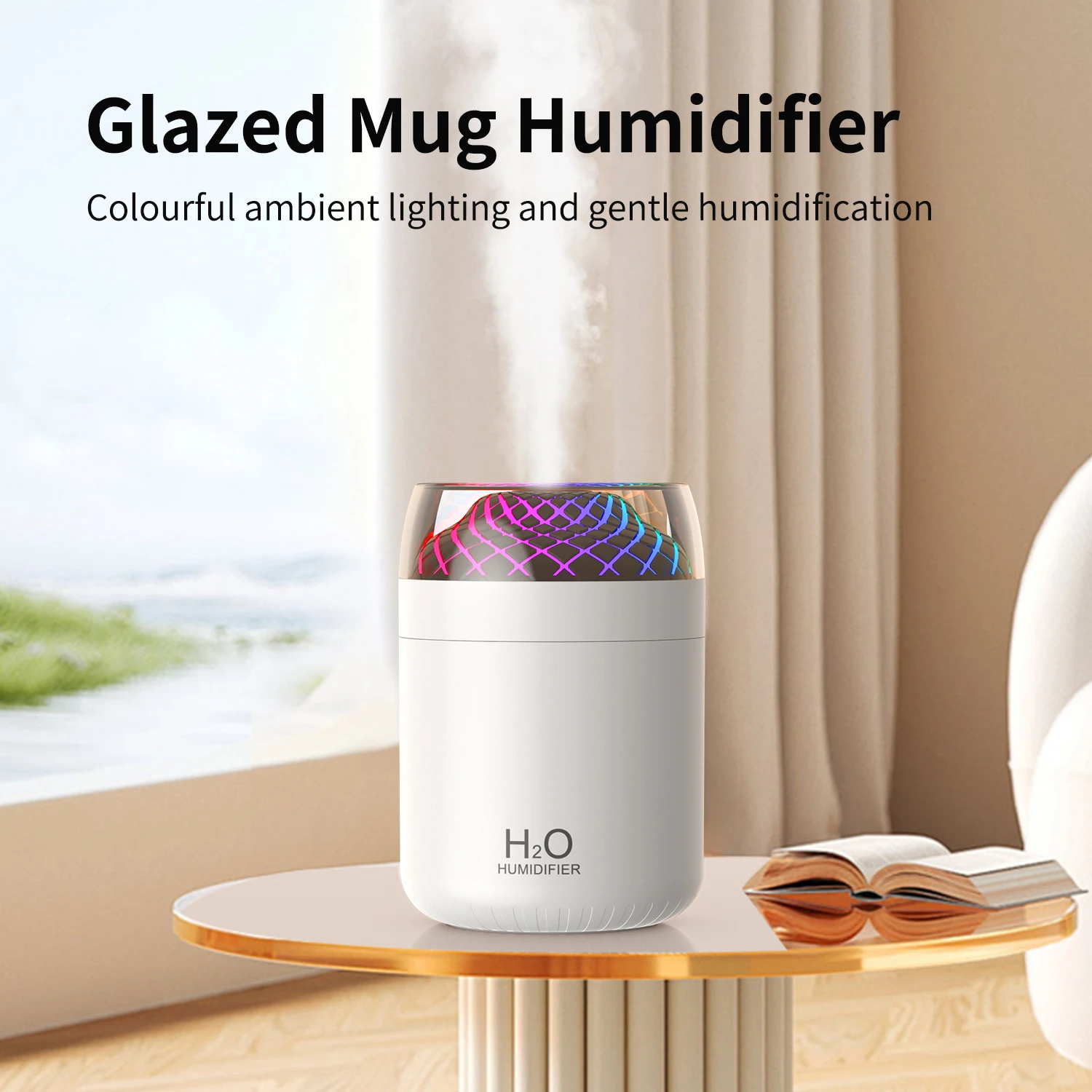 500ml USB Mini colorful Table humidifier Portable Cool Mist Ultrasonic Cup Car humidifiers with LED Night Light