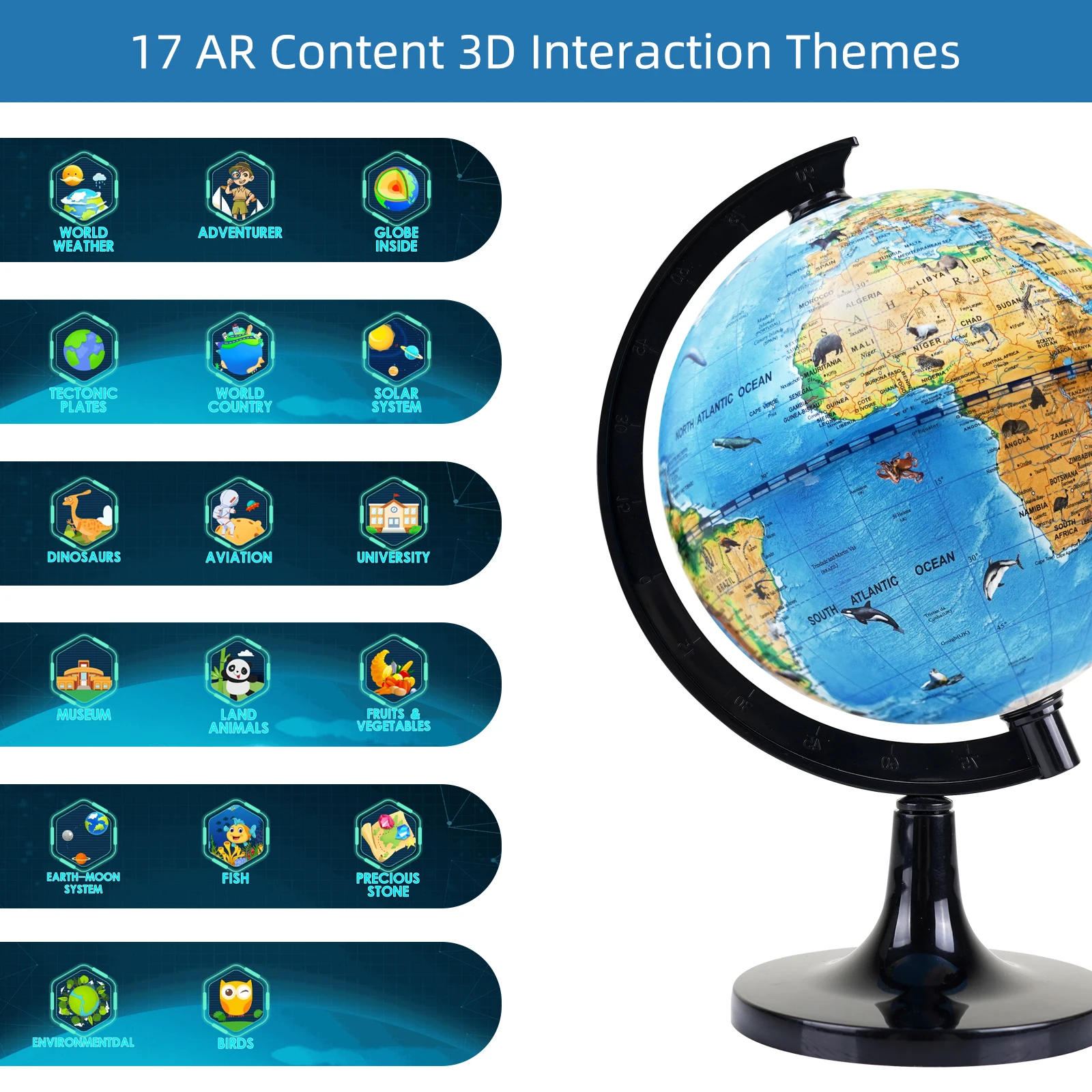 6 inches 14cm Children desktop tabletop handheld mini desk traditional plastic gift teaching school globe for kids