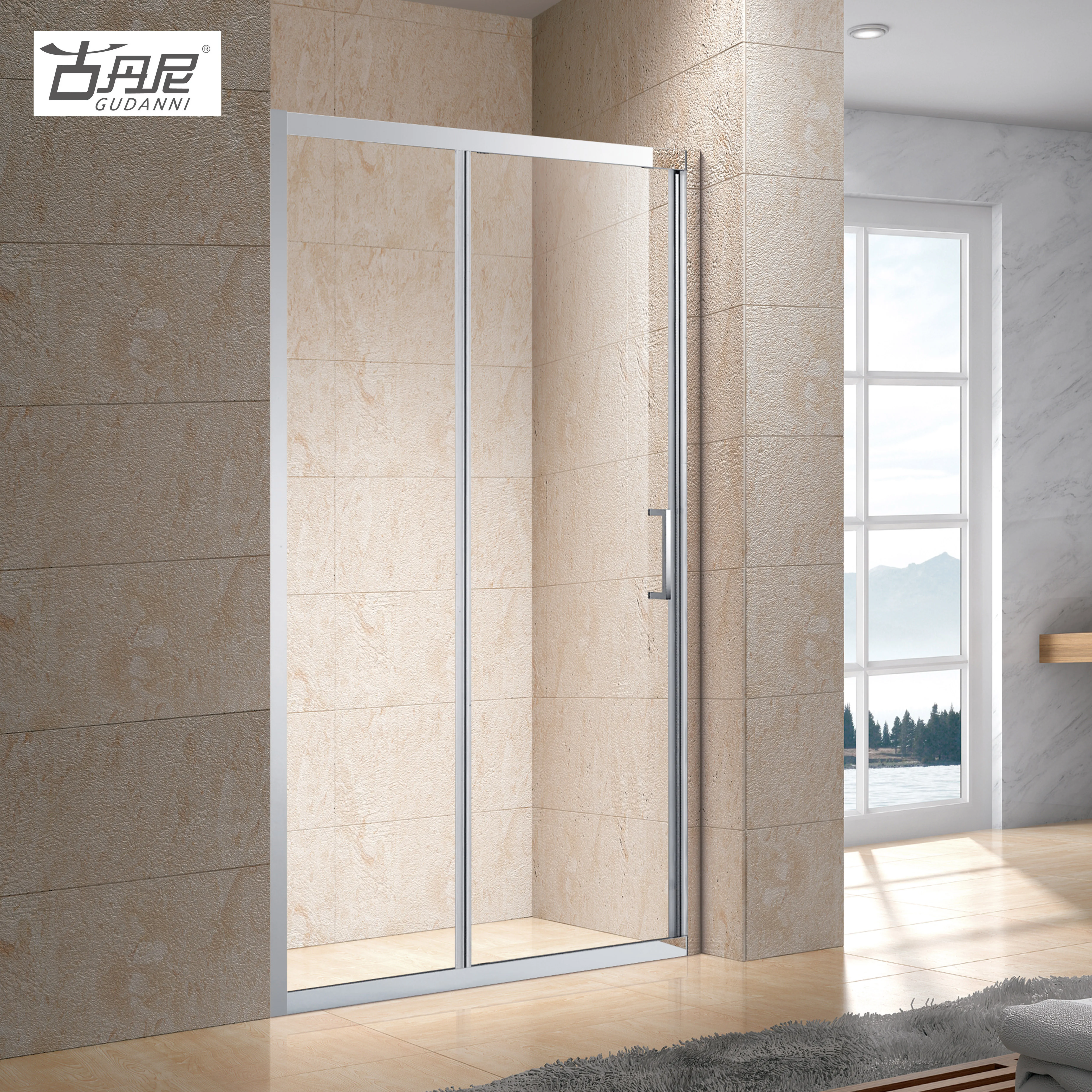 Shower Rooms Cubicle Enclosure shower screen with one fixed panel one sliding door for sale
