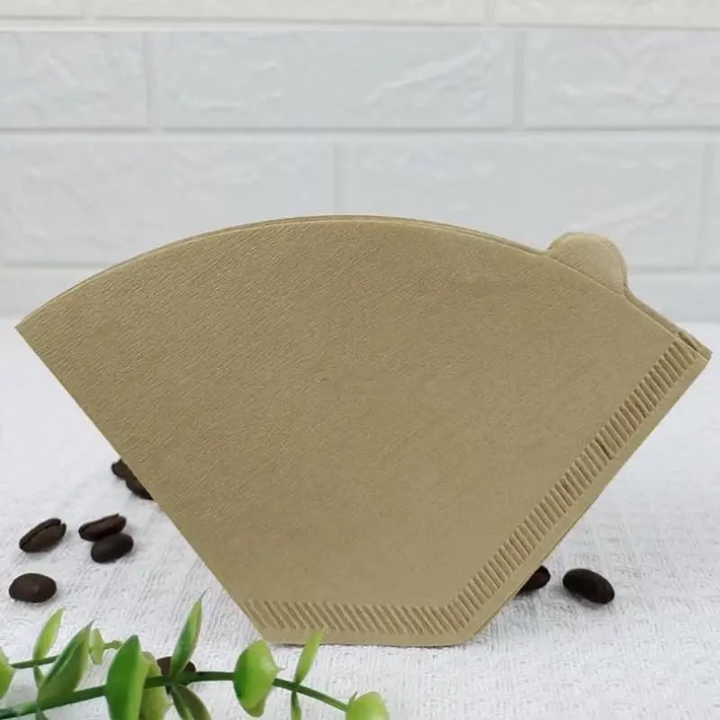 Натуральный неотбеленный одноразовый большой вентилятор бумажный фильтр для кофе кофейный в 40 пакетах
