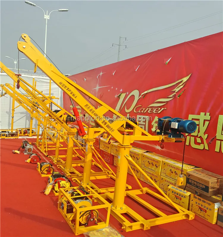 lifting other cranes machine mini electric hoist for house construction 300kg 500kg 1000kg pickup portable mobile mini crane