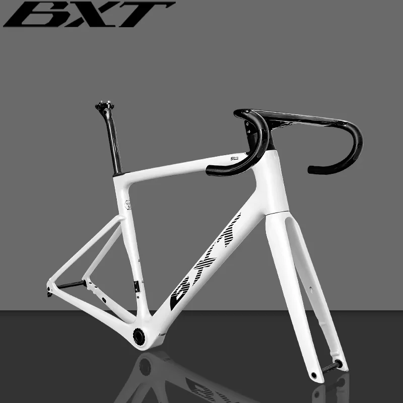 BXT New Carbon Road Bike Frame Factory wholesale T1000 BSA Fully Hidden Cable Routing all inner Cable Disc Brake Bicycle Frames