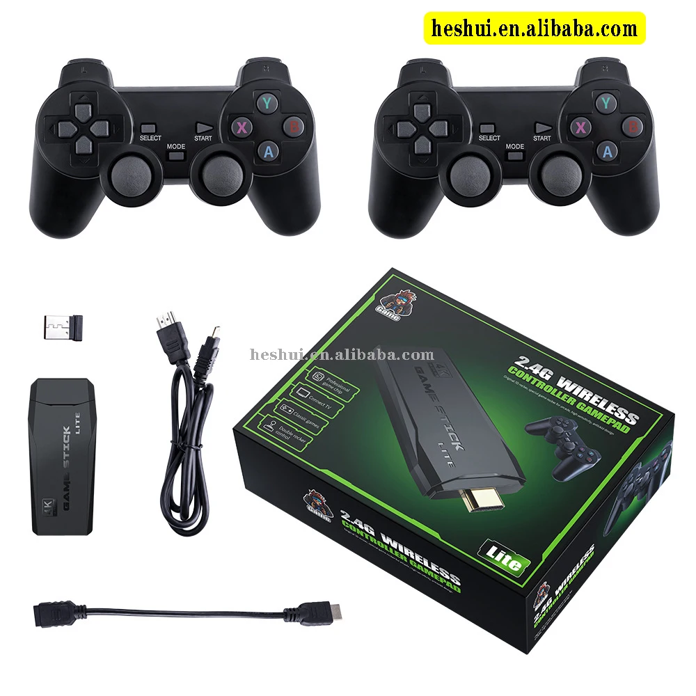 M8 4K HD TV Game Stick Built in 3500/10000 Games Video game Console with Wireless Console For ps1  Classic TV Gaming Console