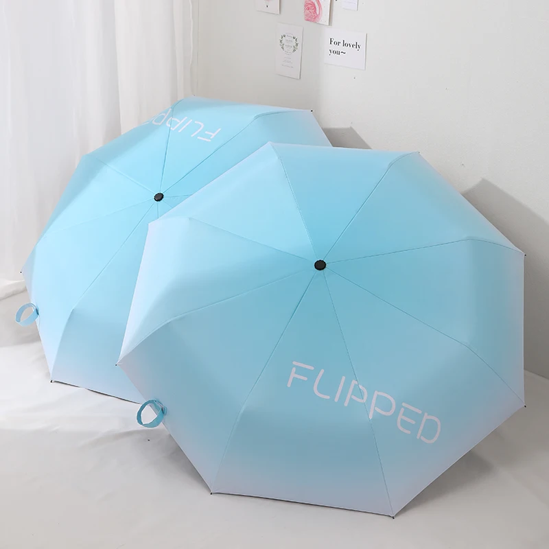 colorful automatic Umbrella  Sunny and Rainy   Windproof 3 Fold Umbrellas Tiny Portable Folding Rain Foldable Umbrellas