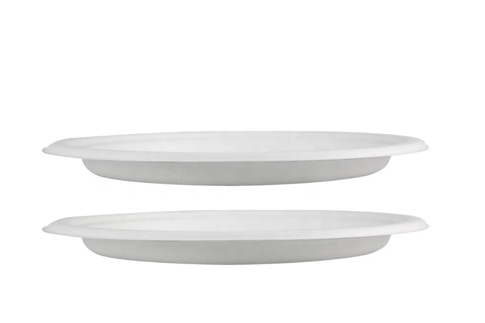 Easy Green eco friendly 9 inch Sugarcane Biodegradable Round plate bagasse tableware
