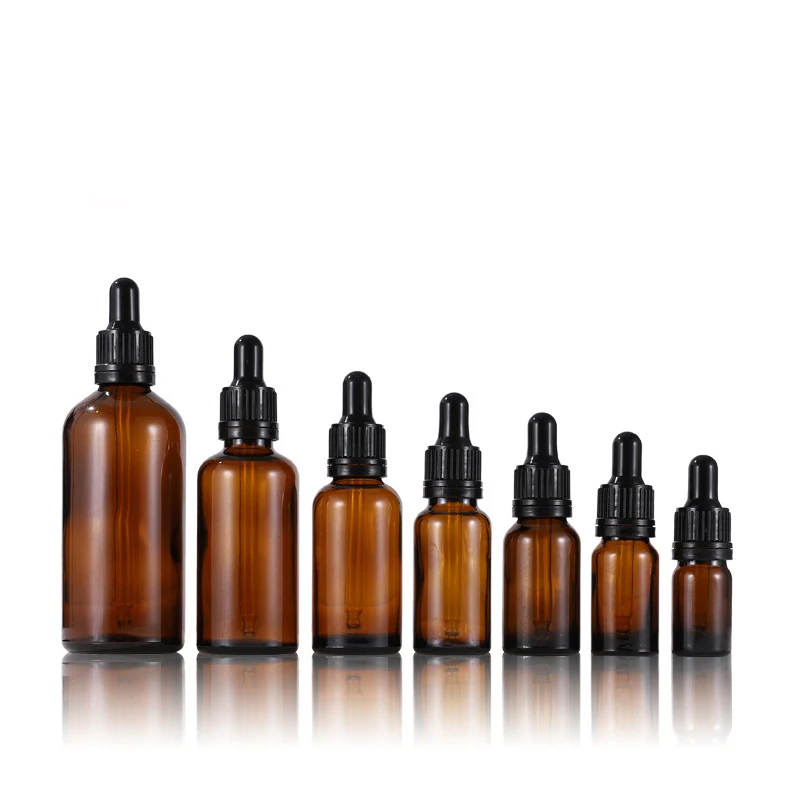 Hot Sale Customizable 1L Boston Bottle Empty Amber Glass Hot Stamping Sealing Type Essential Oils 5ml-100ml Hot Bottle Glass