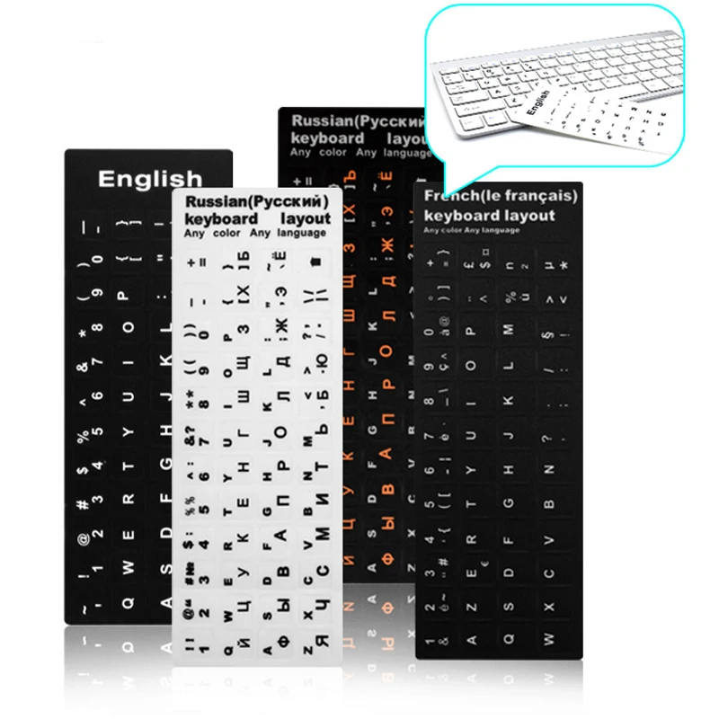 
Waterproof Laptop Keyboard Stickers Spanish/English/Russian/French Deutsch/Arabic/Korean/Japanese/Hebrew/Thai Keyboard Layout 