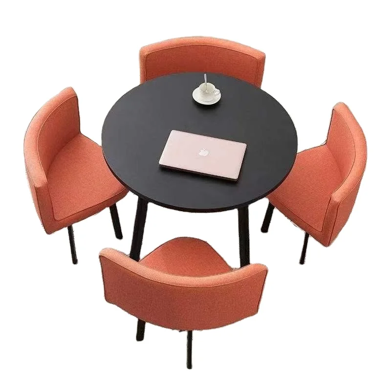 Modern cheap leather fabric metal dining table and chairs set 4 chairs for dining room sets 4 chairs