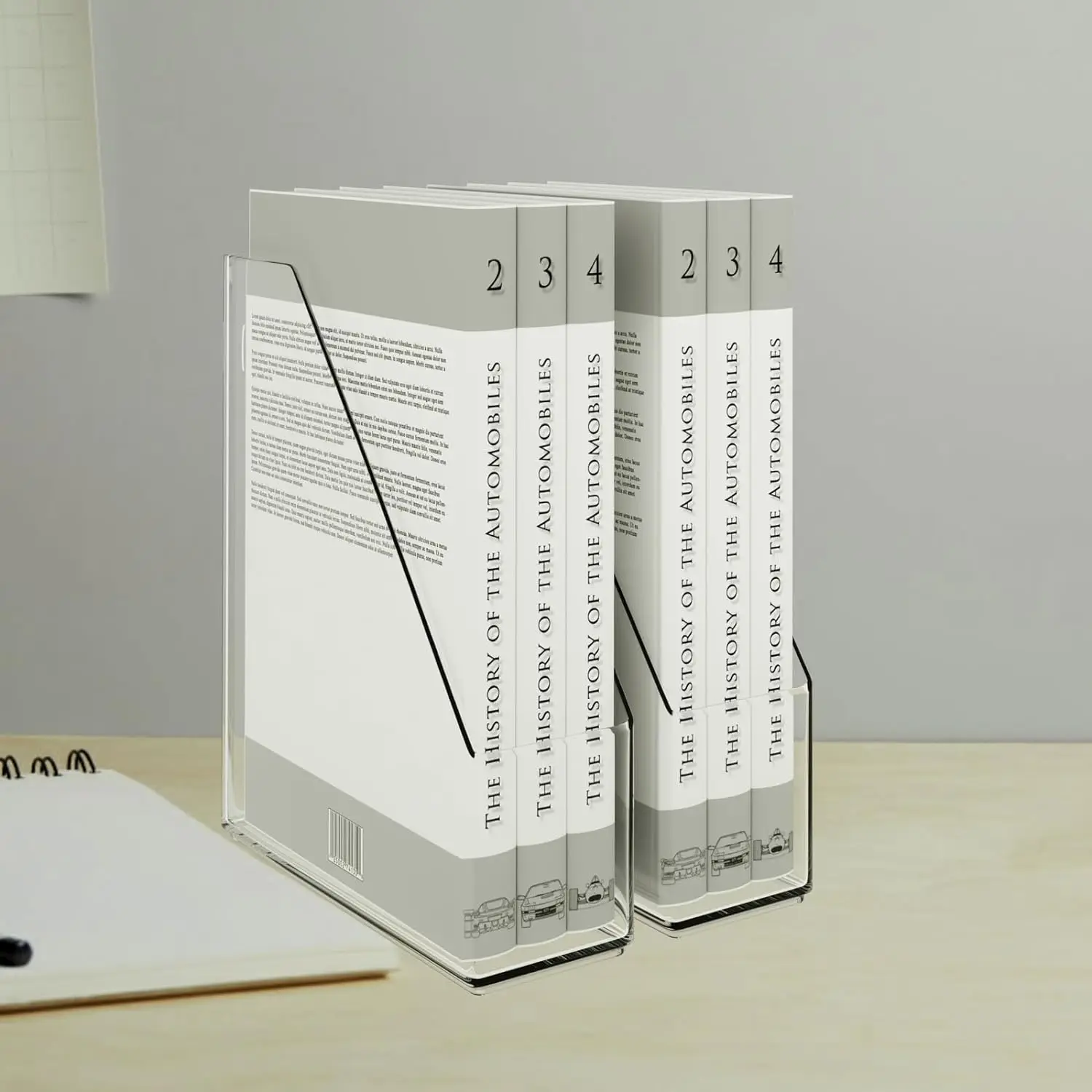 Magazine File Holder Durable Rack Space-Saving Organizer,Plastic Slim Vertical File Folder Storage Organizer Bin with Handle