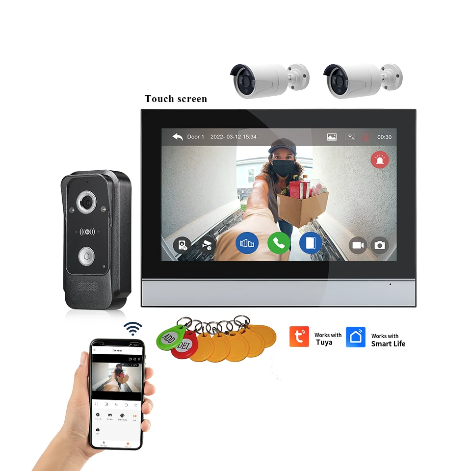 High Quality 2MP 1080P HD WIFI Tuya smart Video Door Phone Support Multi-languages Setting Doorbell Protecting Your House