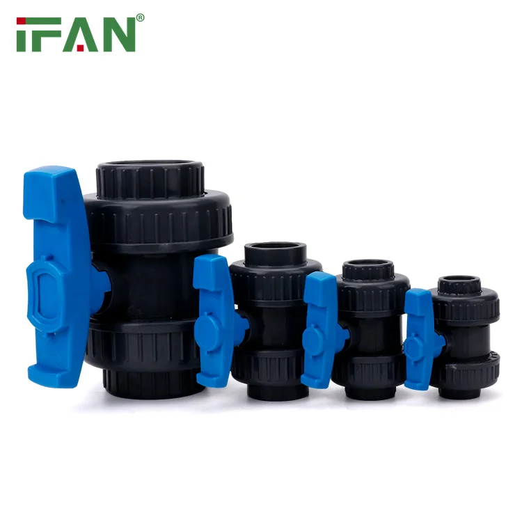 IFAN Factory Low Price Manual Two-Way Pvc Union Valve Plastic Pvc Ball Valve for Water Supply