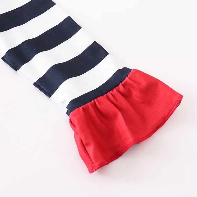 Girlymax 2022 Winter Christmas Reindeer boutique ruffle long sleeve exquisite embroidery Baby Girl Dresses