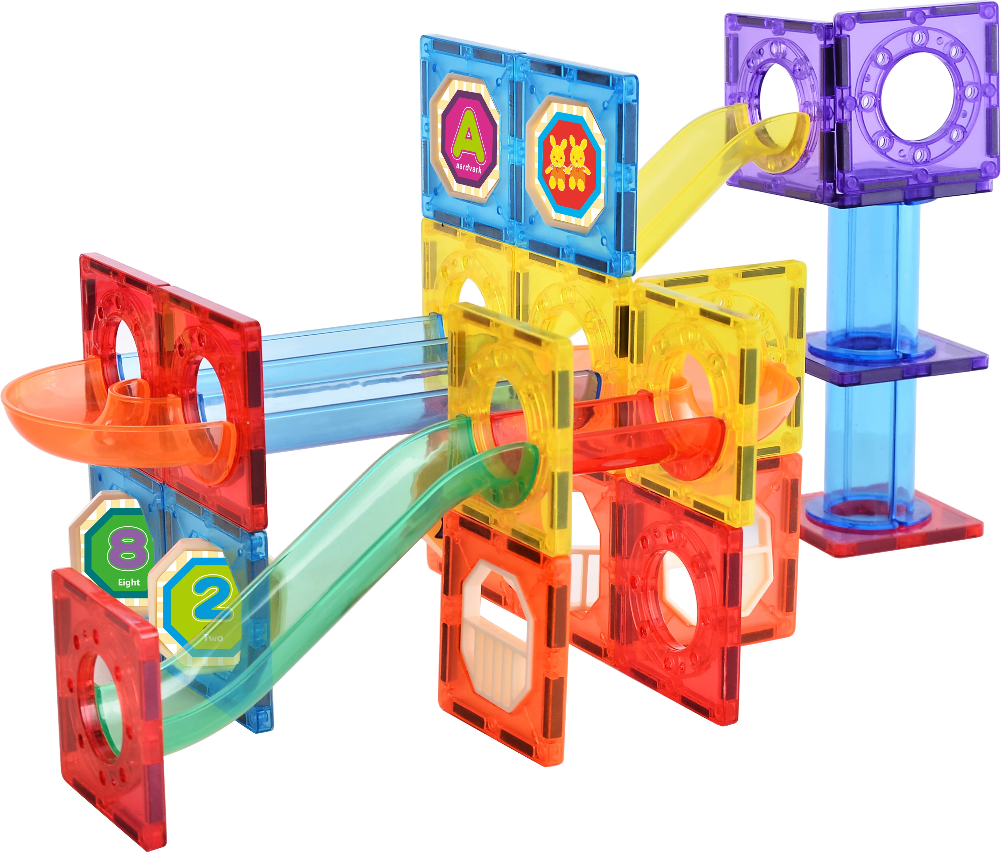 Hot Sale 61 PCS Marble Run Magnetic Tiles DIY Magnetic Blocks Educational Toys for Kids