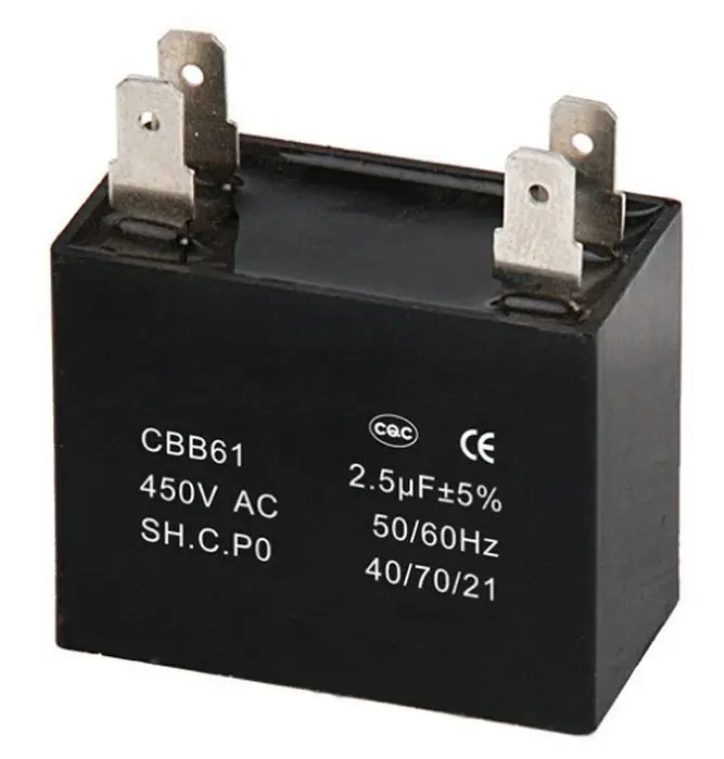 Cbb61 250V 450V Run Capacitor with Wires pins needles for Fan Motor hot sale
