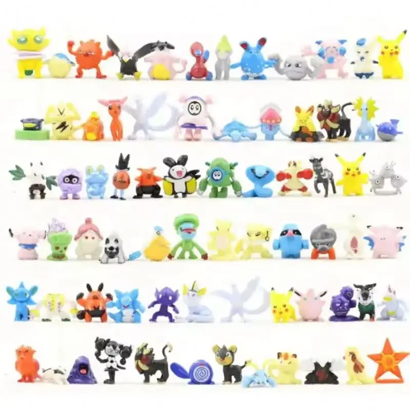 Top Good Quality 144 PCS 2-3cm Mini Child Capsule Toy Anime Action Figure Po Ke Moned for Kids