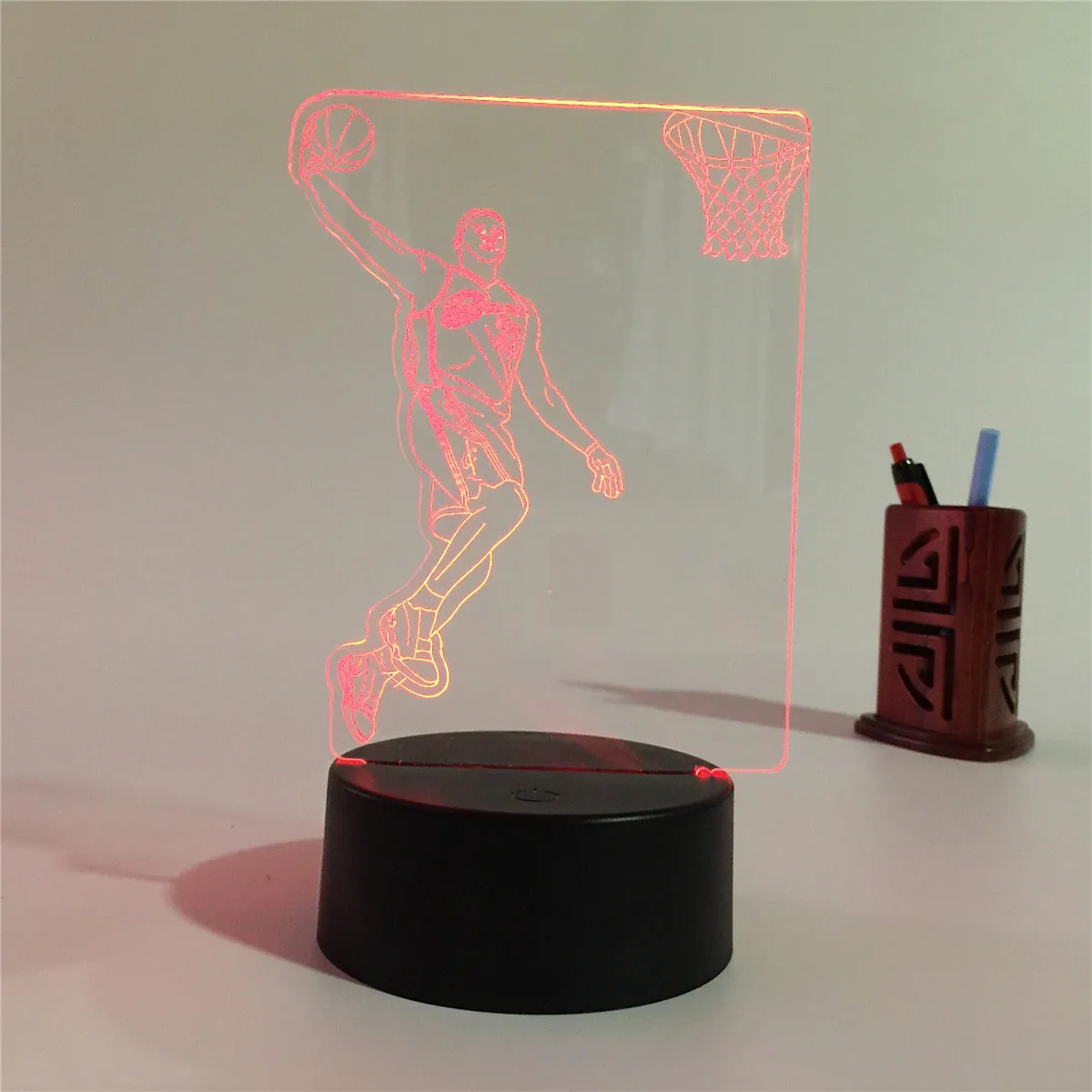 Manufacturer Customized Basketball Player Color Changing  Remote Controlled 3D Illusion Night Light Best Gift for NBA