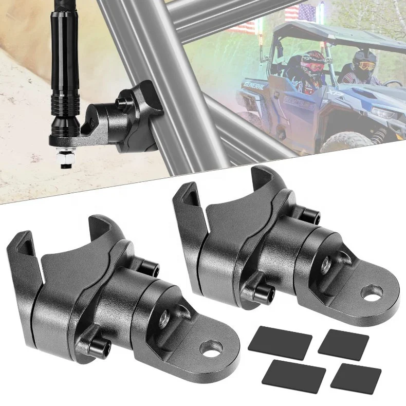 OVOVS 1.5 to 2 Inch UTV Flag Mount Whip Light Mount Antenna Flag Bracket for Polaris RZR 900 1000 XP Pro Turbo Can Am Maverick