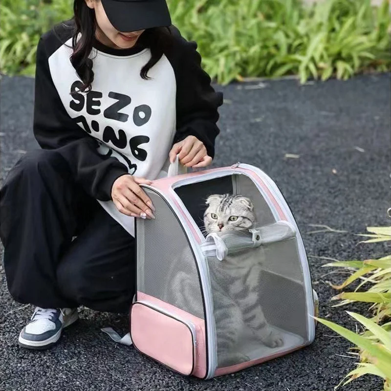 Dog Transport Bag Breathable Portable Cat Pet Carrier Backpack Bag Pets Handbag Transport Dog Carrier for Small Medium Cats