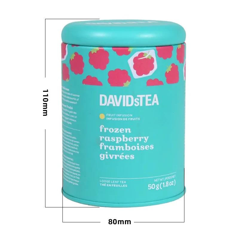 Factory Custom LOGO Print Small Jar Combination Tea Container Round Cylindrical Metal Box Coffee Tea Tins Cans Packaging For Tea