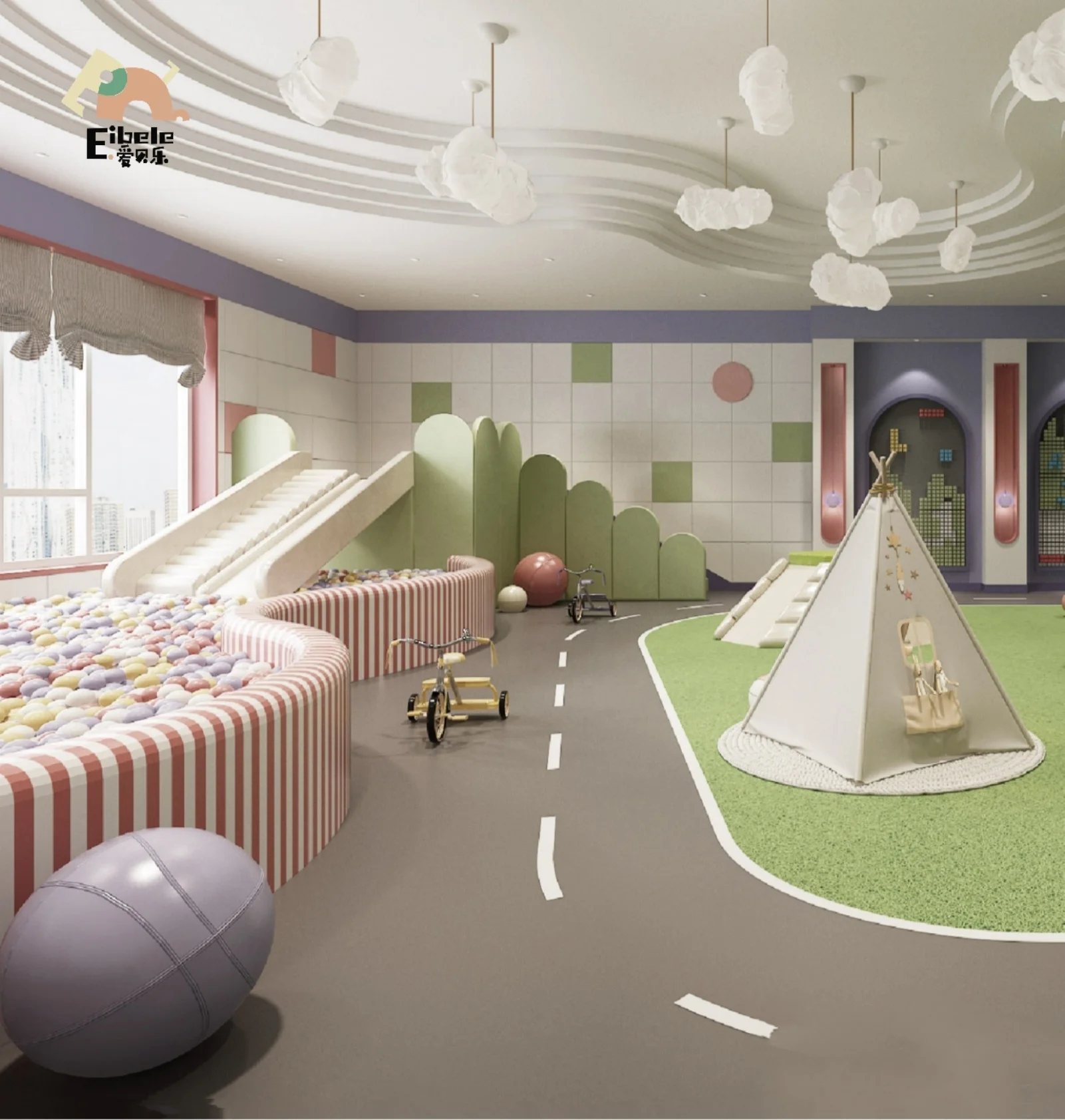 Customized Indoor Playground Small Child Kindergarten Daycare Play Areas Soft Play Indoor Playground With Slide